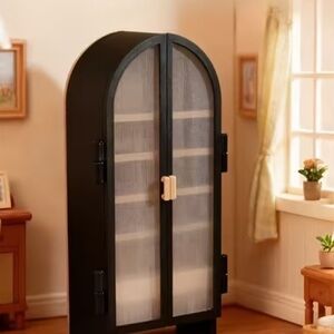 Black Dollhouse Cabinet